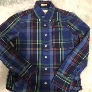 Boys long sleeve button down plaid shirt